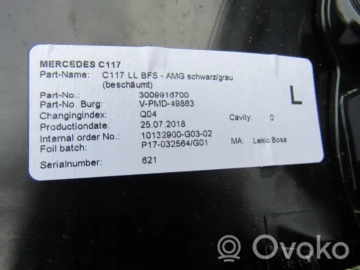 Mercedes-Benz CLA C117 X117 W117 Paneelin lista A1176809000