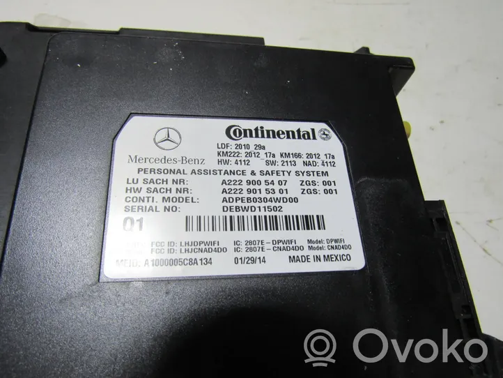 Mercedes-Benz S W222 Modulo di controllo comandi vocali A2229005407