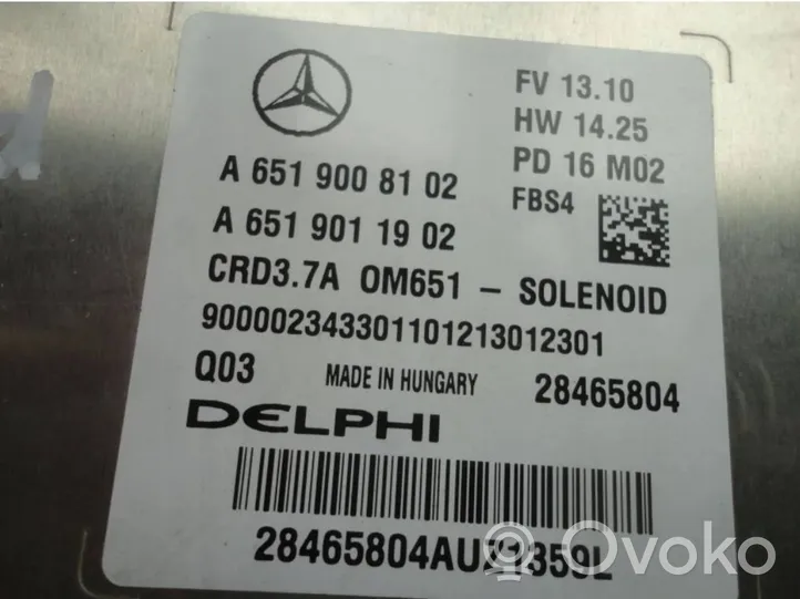 Mercedes-Benz S C217 Moottorinohjausyksikön sarja ja lukkosarja A6519008102