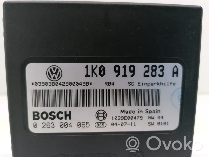 Volkswagen Touran I Parkavimo (PDC) daviklių valdymo blokas 1K0919283A