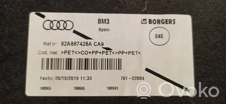 Audi A1 Revestimiento lateral del maletero/compartimento de carga 82A867428A