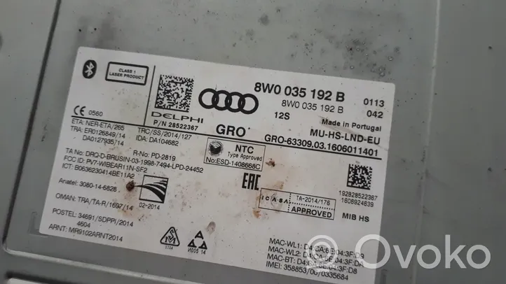 Audi A4 S4 B9 Radija/ CD/DVD grotuvas/ navigacija 8W0035192B