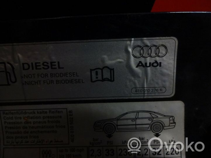 Audi A8 S8 D3 4E Sportello del serbatoio del carburante 4E0010376R