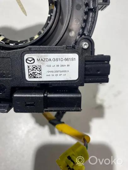 Mazda 6 Bague collectrice/contacteur tournant airbag (bague SRS) GS1D661S1