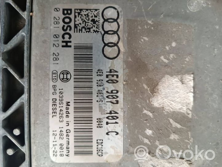 Audi A8 S8 D3 4E Kit centralina motore ECU e serratura 4E0907401C