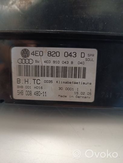 Audi A8 S8 D3 4E Centralina del climatizzatore 4E0820043D