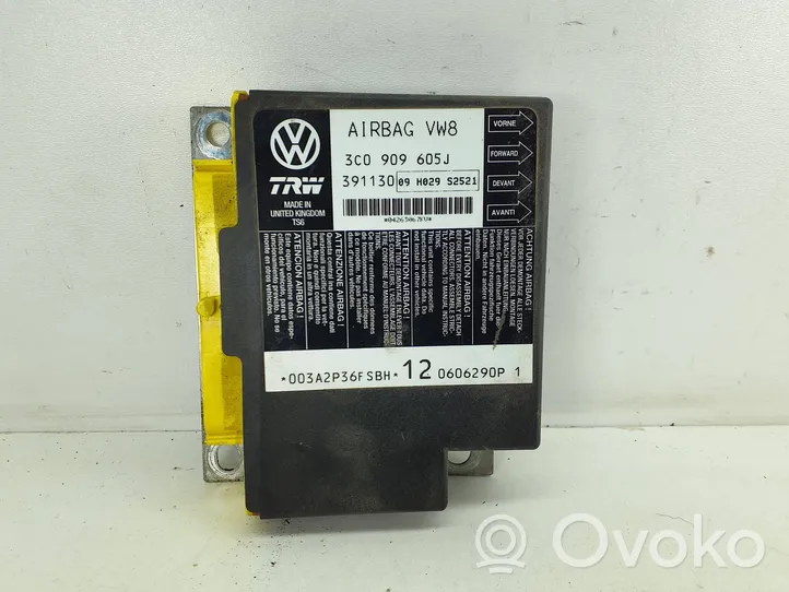 Volkswagen PASSAT B6 Airbag control unit/module 3C0909605J