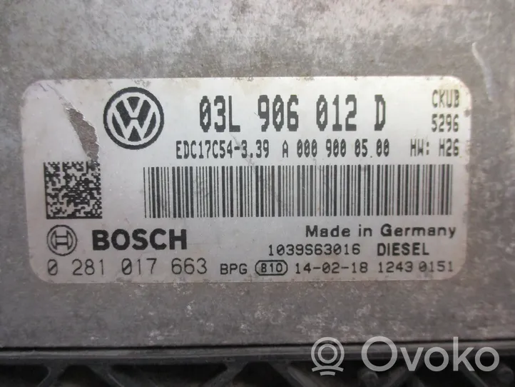 Volkswagen Crafter Engine control unit/module 03L906012D