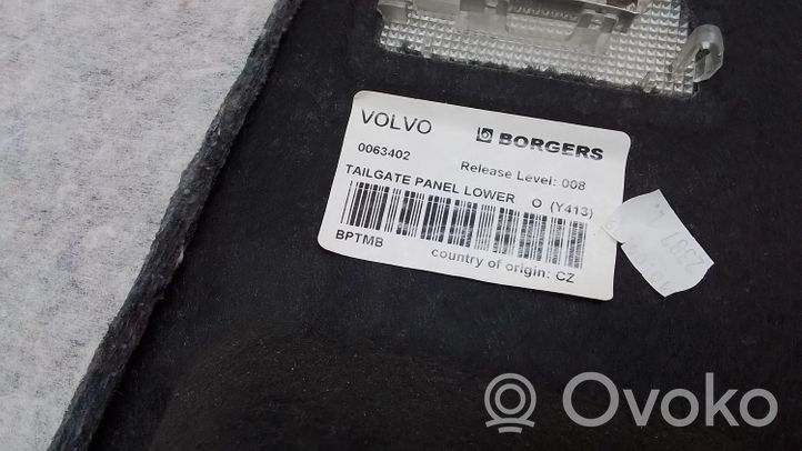 Volvo XC60 Poszycie klapy tylnej bagażnika i inne elementy 0063402