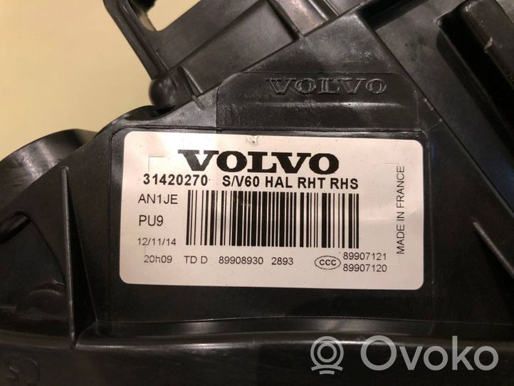 Volvo S60 Etu-/ajovalon valaisimen sarja 31420270
