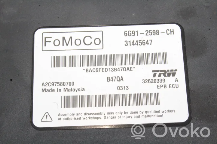 Volvo V60 Moduł / Sterownik hamulca postojowego EMF 6G912598CH