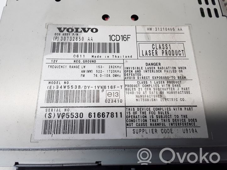Volvo V50 Radio/CD/DVD/GPS-pääyksikkö P30732850AA