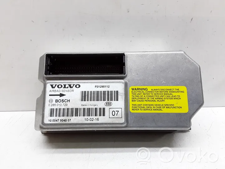 Volvo XC90 Sterownik / Moduł Airbag 0285010729