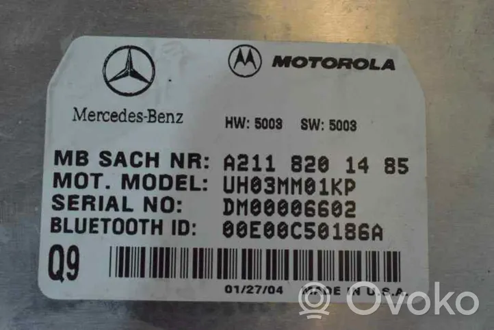 Mercedes-Benz SLK R171 Puhelimen käyttöyksikkö/-moduuli A2118201485