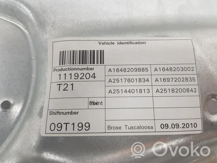 Mercedes-Benz R W251 Etuoven sähkökäyttöinen ikkunan nostin A2517201679