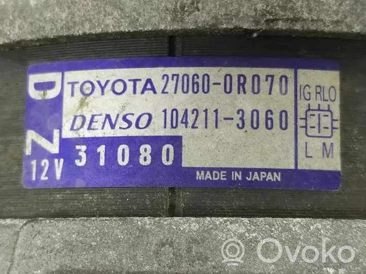 Toyota Avensis T250 Generaattori/laturi 270600R070