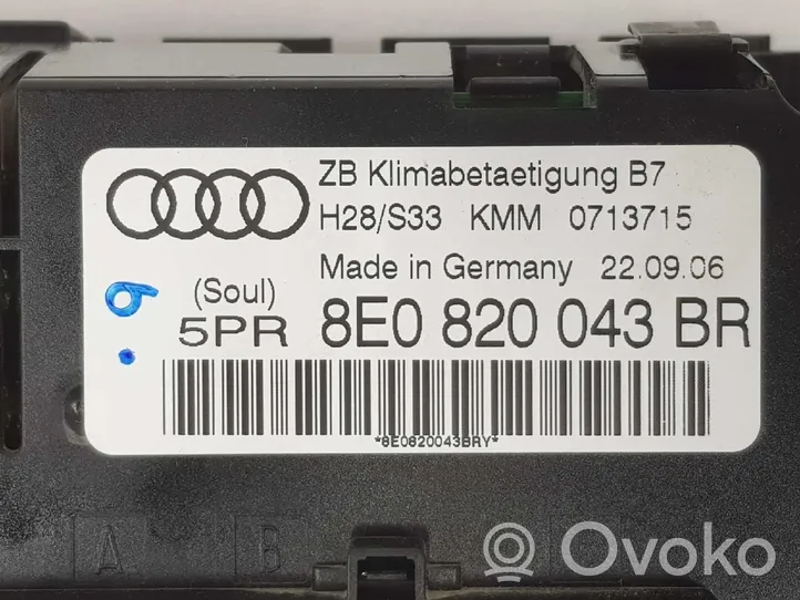 Audi A4 S4 B6 8E 8H Centralina del climatizzatore 8E0820043BR