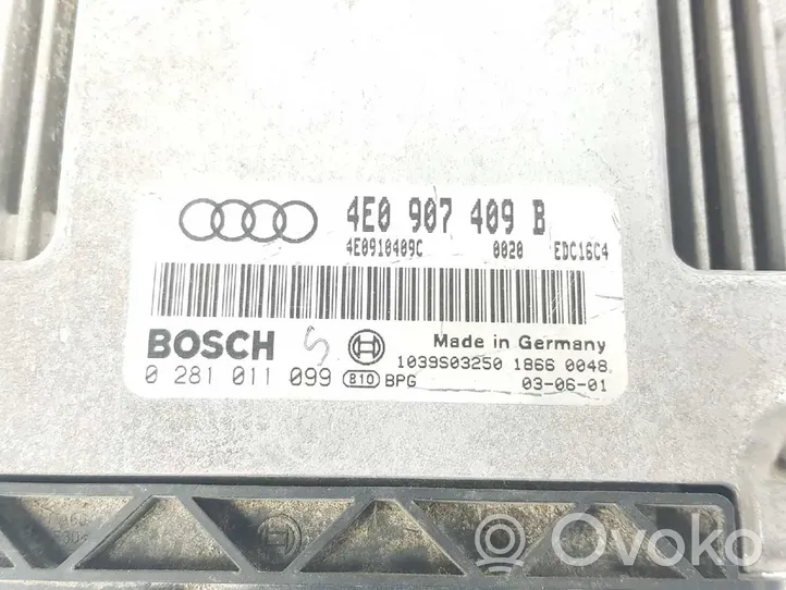 Audi A8 S8 D5 Centralina/modulo del motore 4E0907409B