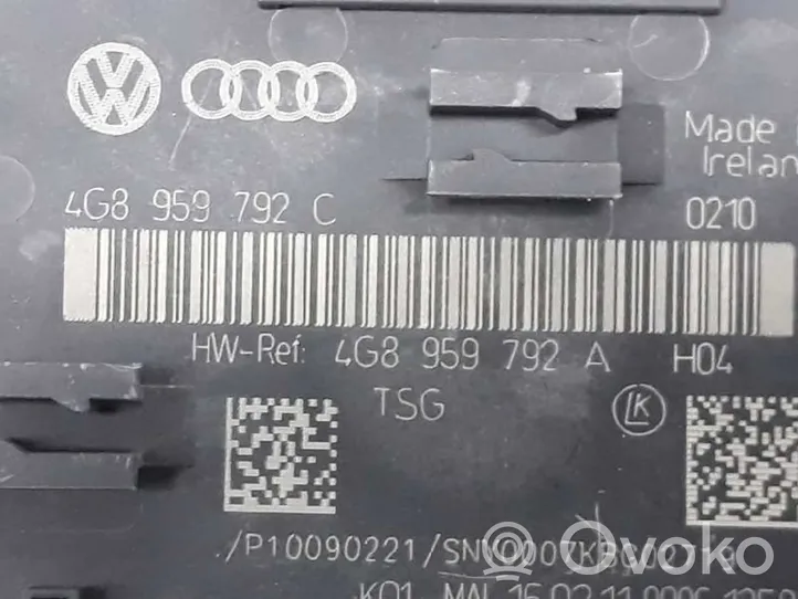 Audi A7 S7 4G Unidad de control/módulo del bloqueo de puertas 4G8959792A