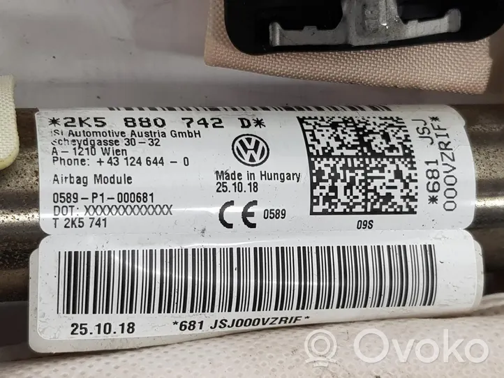 Volkswagen Caddy Stogo oro pagalvė (užuolaida) 2K5880742D