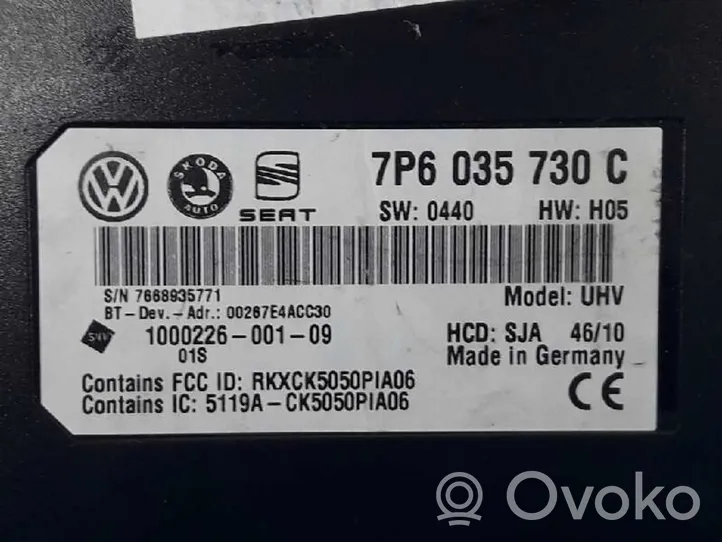 Volkswagen Tiguan Unité de commande, module téléphone 7P6035730C