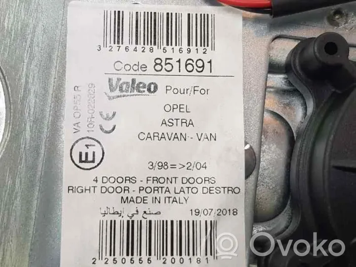 Opel Astra G Etuoven sähkökäyttöinen ikkunan nostin 851691