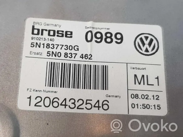 Volkswagen Tiguan Lève-vitre électrique de porte avant 5N0837462