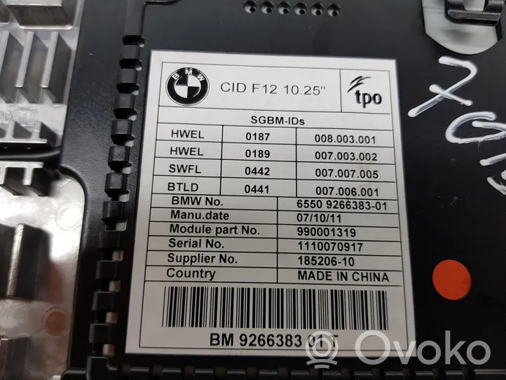 BMW 6 F12 F13 Monitor / wyświetlacz / ekran 9266383