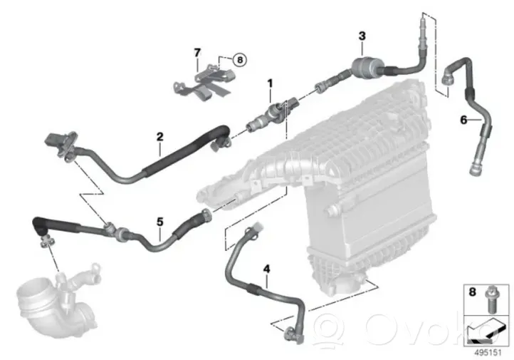 BMW X3M F97 Tuyau depression pompe à vide 