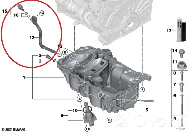 BMW 2 Active Tourer U06 Asta di controllo livello olio 