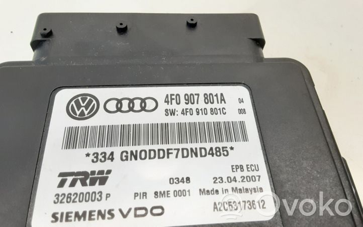 Audi A6 S6 C6 4F Käsijarrun ohjainlaite 4F0907801A