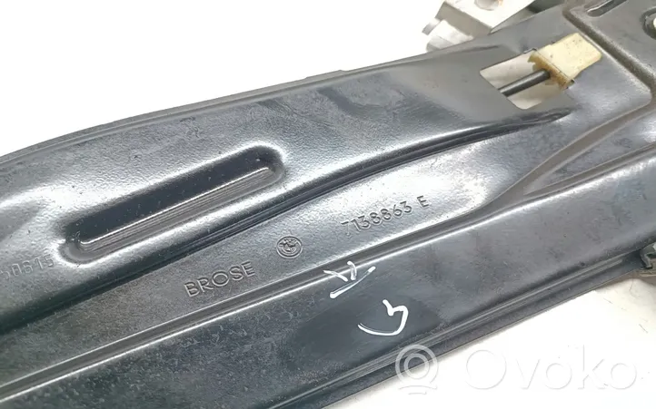 BMW 7 E65 E66 Mécanisme lève-vitre de porte arrière avec moteur 7628382