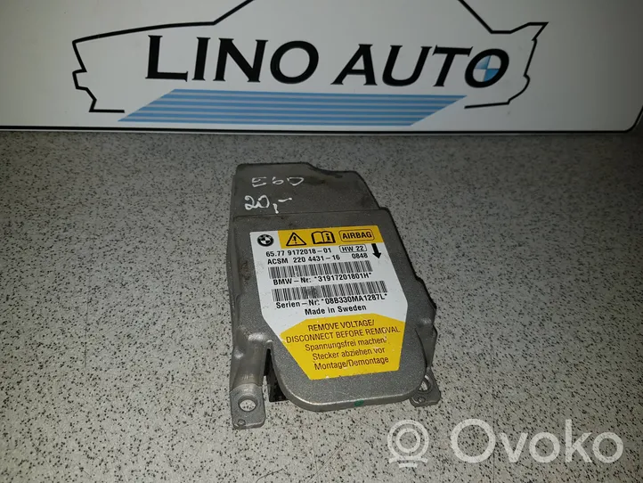 BMW 5 E60 E61 Module de contrôle airbag 65779172018