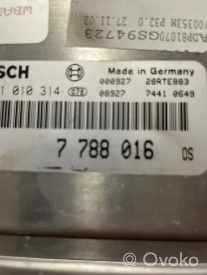 BMW 5 E39 Kit centralina motore ECU e serratura 7788016
