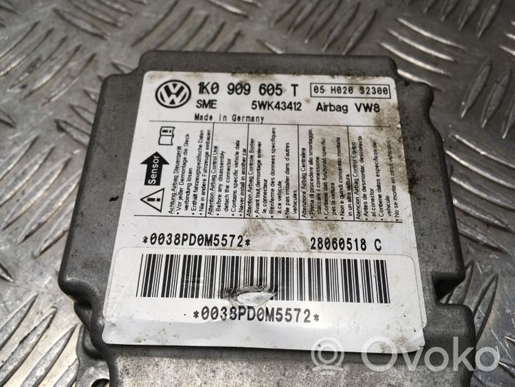 Volkswagen Jetta V Sterownik / Moduł Airbag 1K0909605T