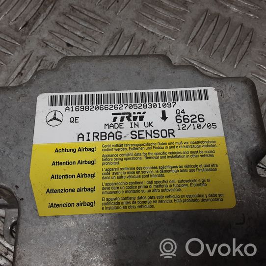 Mercedes-Benz A W169 Sterownik / Moduł Airbag A1698206626270528301097