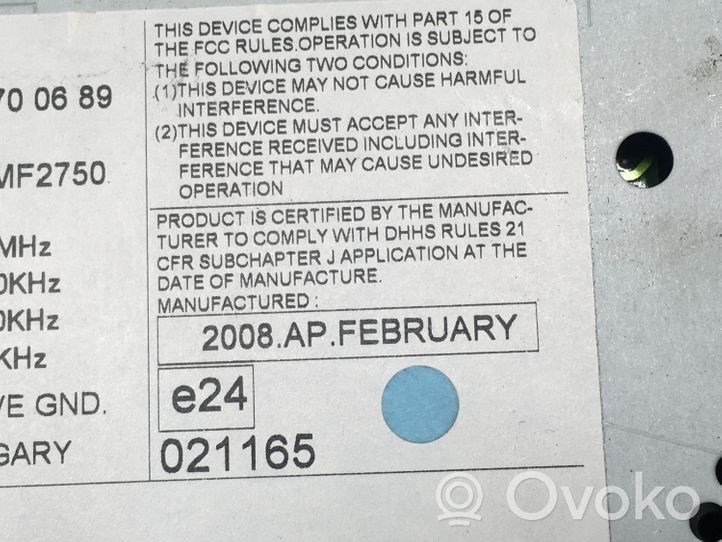 Mercedes-Benz A W169 Unità principale autoradio/CD/DVD/GPS A1698700689