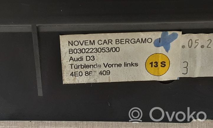 Audi A8 S8 D3 4E Moulure/baguette de porte avant 4E0867409