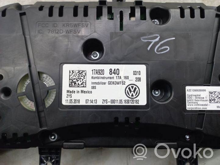 Volkswagen Jetta USA Tachimetro (quadro strumenti) 17A920840