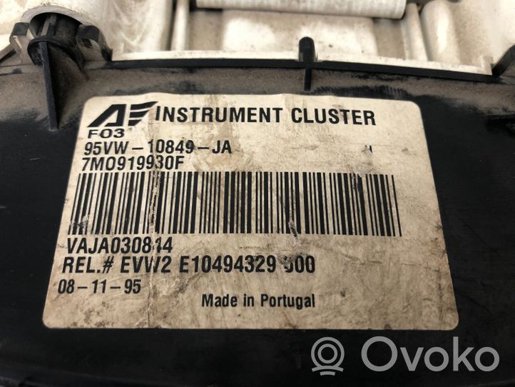 Volkswagen Sharan Tachimetro (quadro strumenti) 7M0919930F