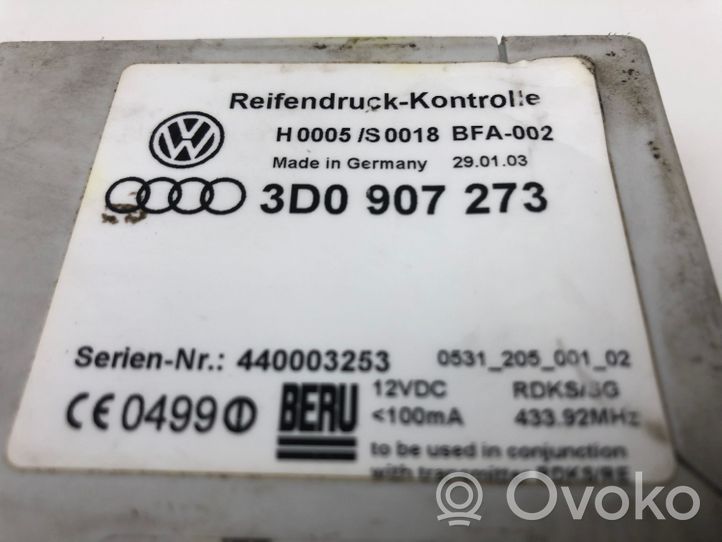 Volkswagen Phaeton Tire pressure control unit 3D0907273