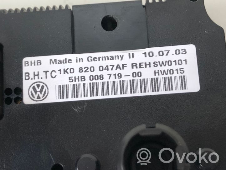 Volkswagen Touran I Ilmastoinnin ohjainlaite 1K0820047AF