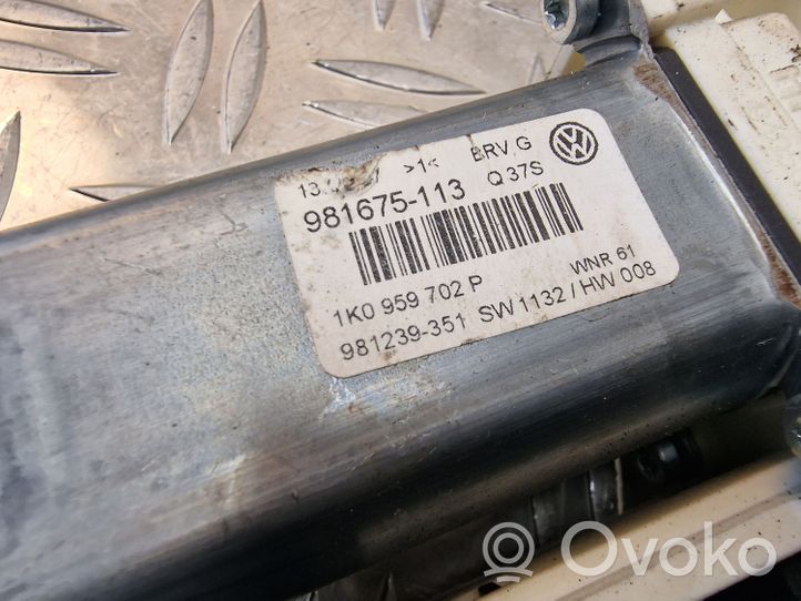 Volkswagen PASSAT B6 Silniczek podnośnika szyby drzwi przednich 1K0959793N