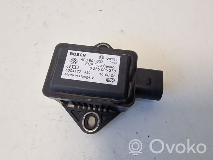 Audi A6 S6 C6 4F Sensore di imbardata accelerazione ESP 4F0907637