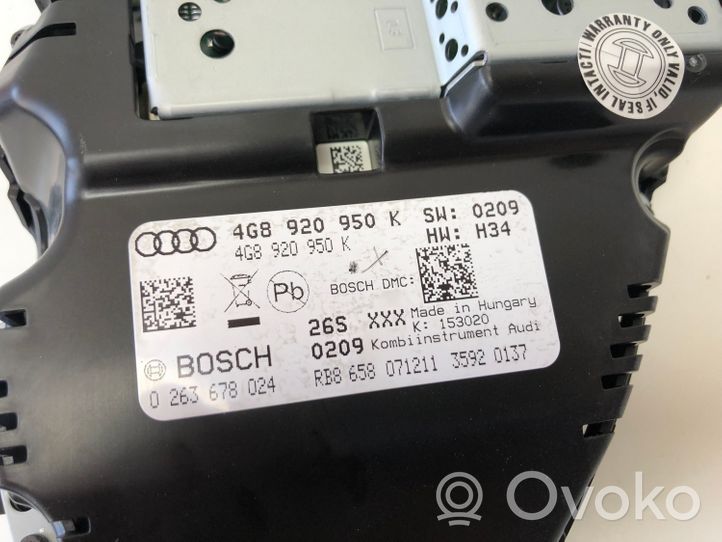 Audi A6 S6 C7 4G Spidometras (prietaisų skydelis) 4G8920950K