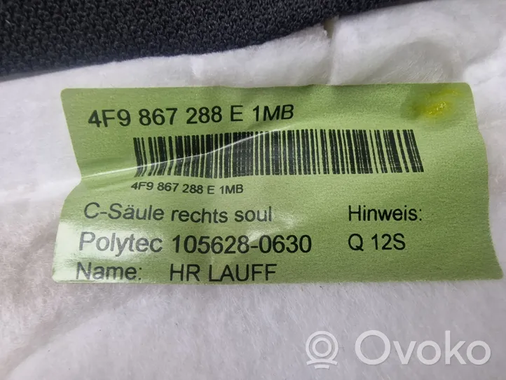 Audi A6 S6 C6 4F (C) statņa dekoratīvā apdare 4F9867288