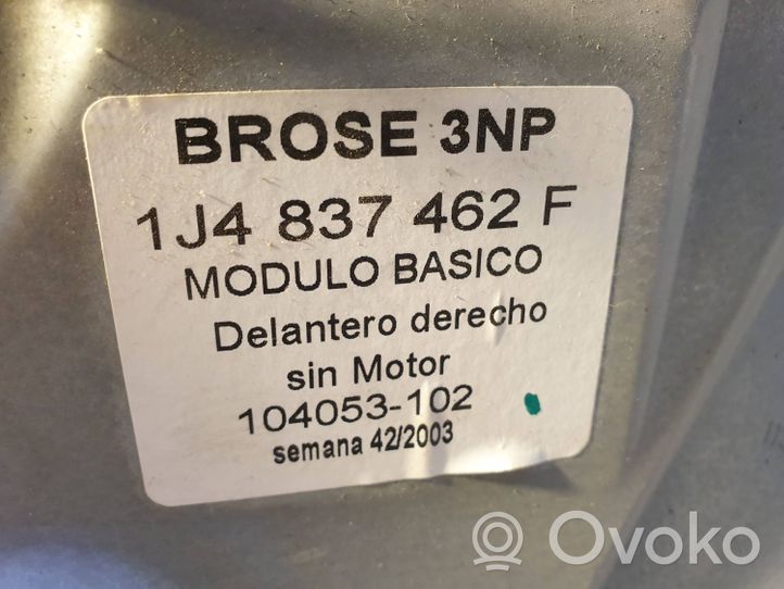 Volkswagen Bora Mécanisme de lève-vitre avec moteur 1J4837756F