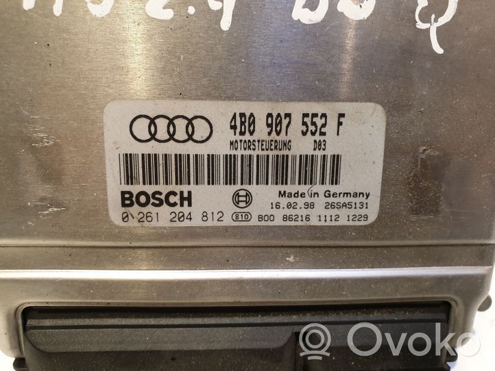 Audi A6 S6 C5 4B Moottorinohjausyksikön sarja ja lukkosarja 4B0907552F