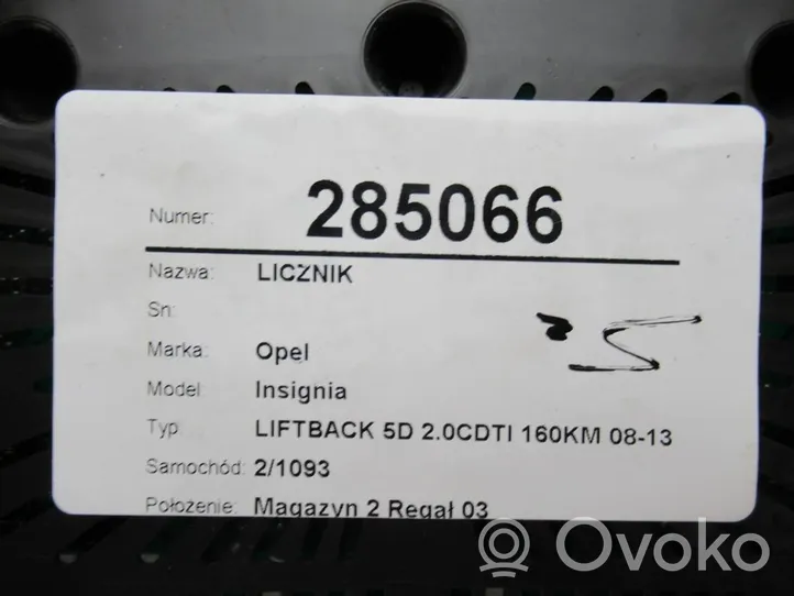 Opel Insignia A Licznik / Prędkościomierz 12844142