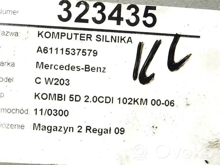 Mercedes-Benz C AMG W203 Komputer / Sterownik ECU silnika 